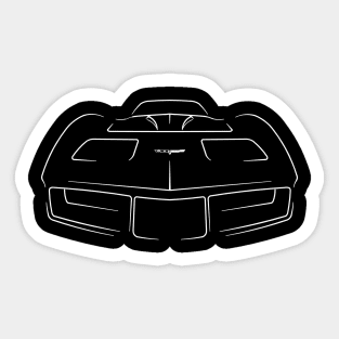 front/profile Chevy Corvette C3 - stencil, white Sticker